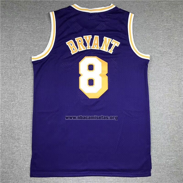 Camiseta Los Angeles Lakers Kobe Bryant NO 8 Mitchell & Ness 1996-97 Violeta